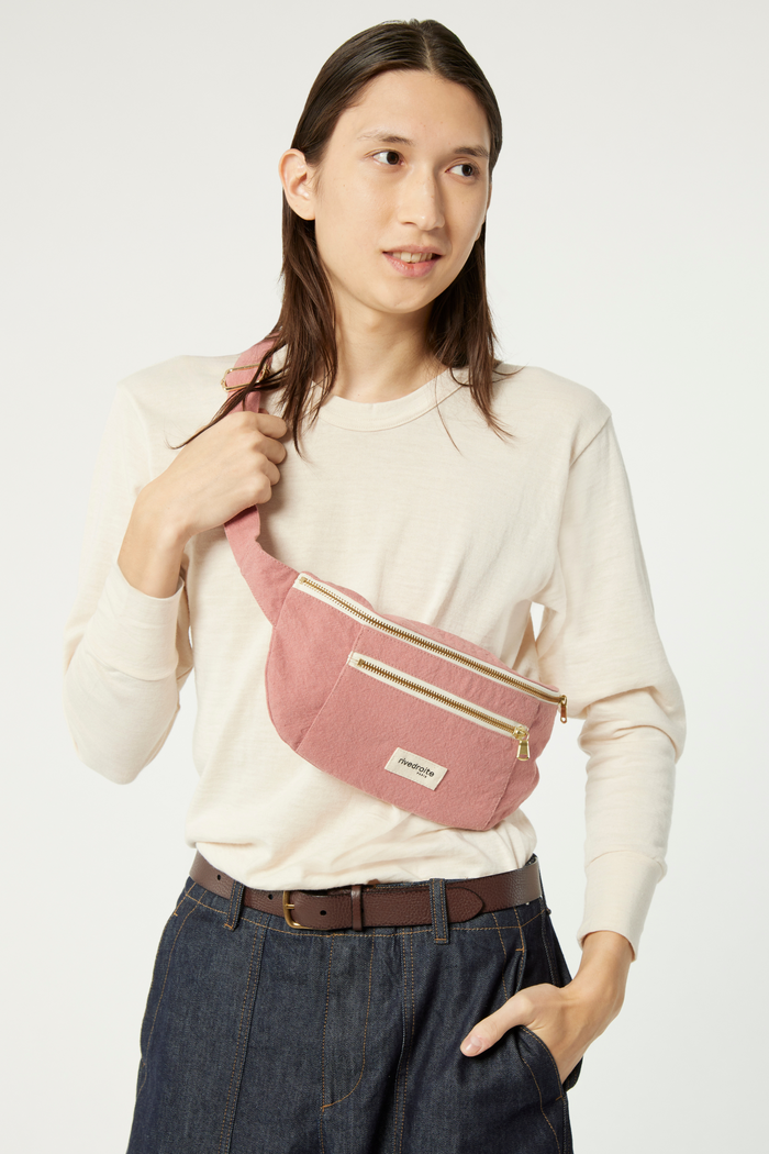 Rive Droite Orsel Le Sac Banane Grand Format Coton Recyclé Bois De Rose