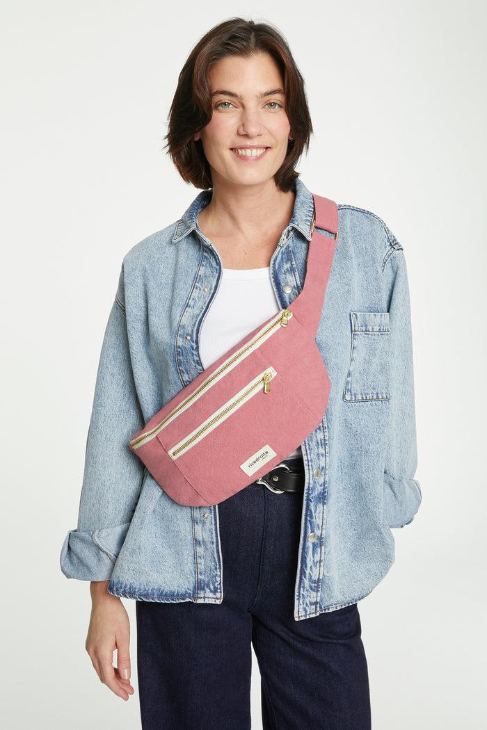 rive droite Orsel le sac banane grand format Coton recyclé Bois de Rose