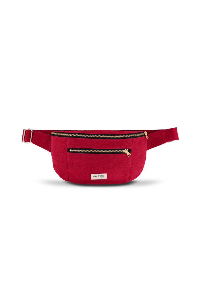 Rive Droite Orsel Le Sac Banane Grand Format Coton Recyclé Rouge Vibrant