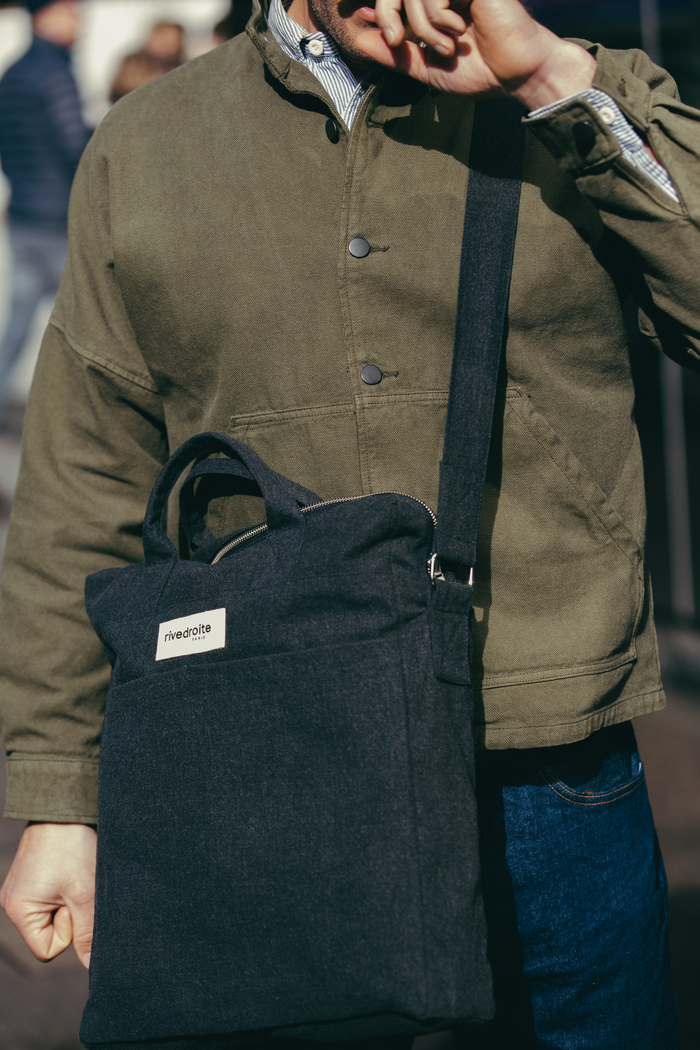 Rive Droite Achille Le City Bag Coton Recyclé Noir