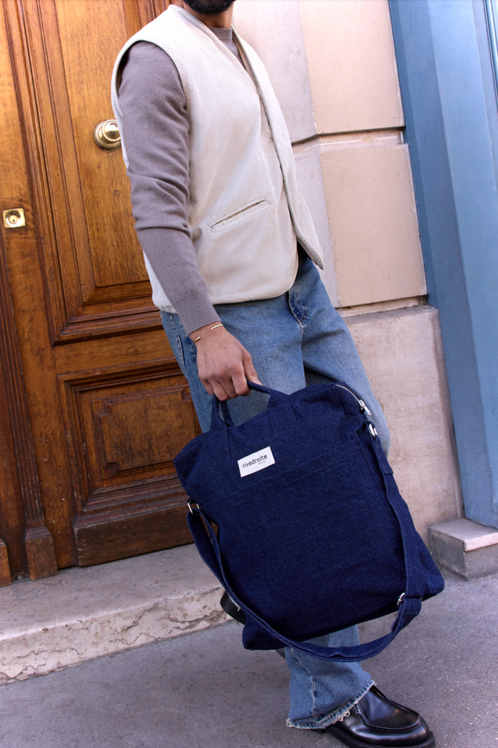 Rive Droite Achille Le City Bag Denim Brut Upcyclé