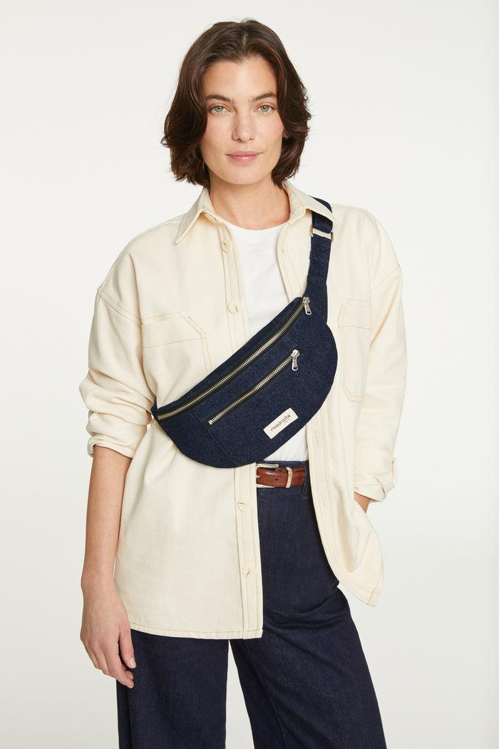 rive droite Orsel le sac banane Denim Brut Upcyclé