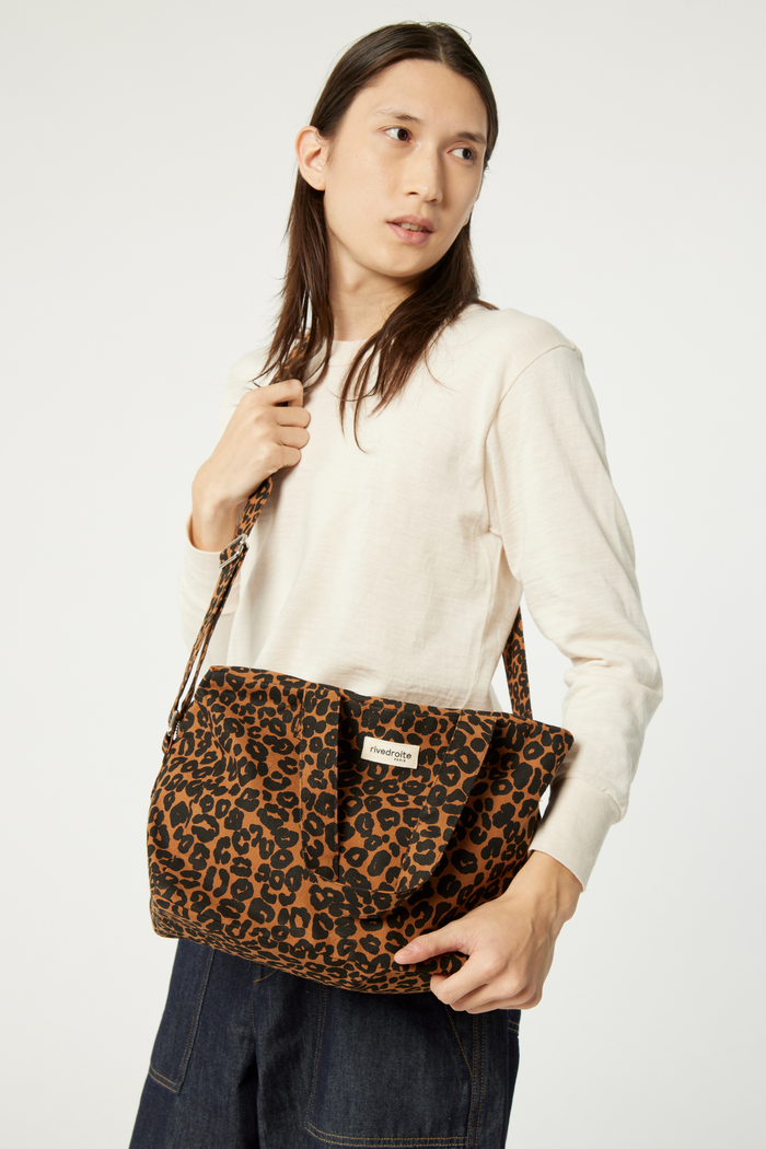 Rive Droite Sauval Le City Bag Coton Recyclé Léopard
