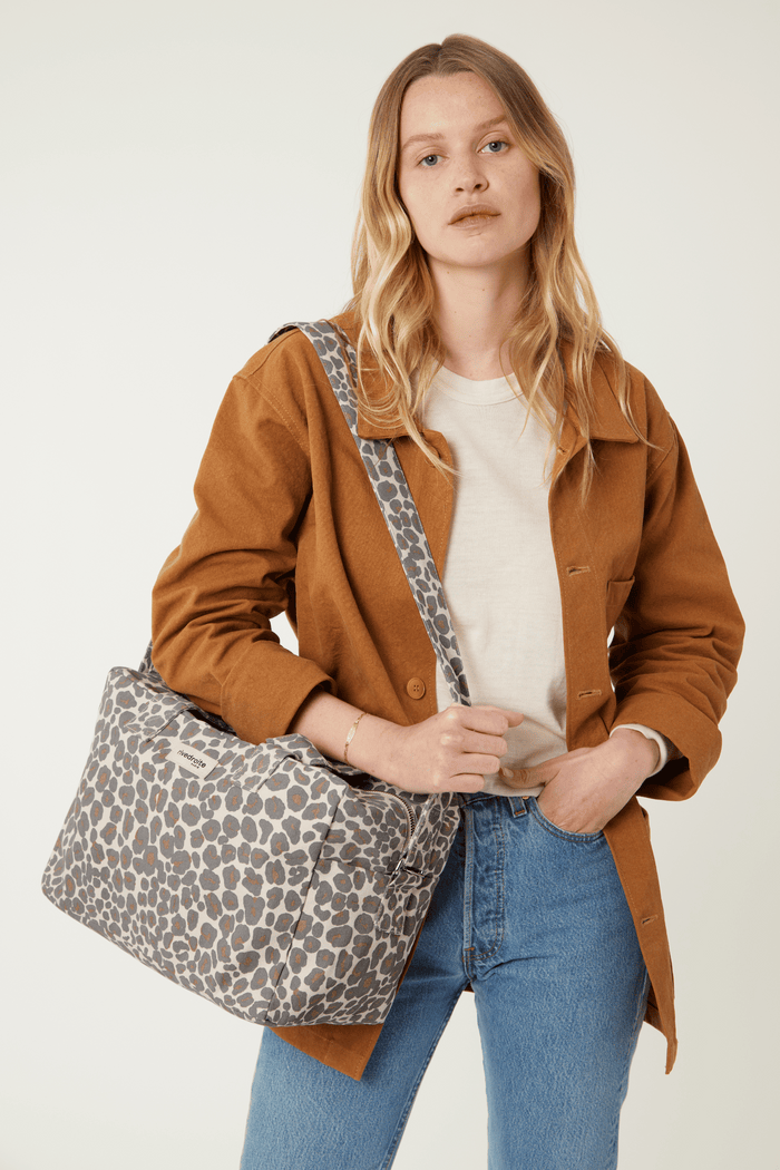 Rive Droite Sauval Le City Bag Polycoton Recyclé Léopard Gris