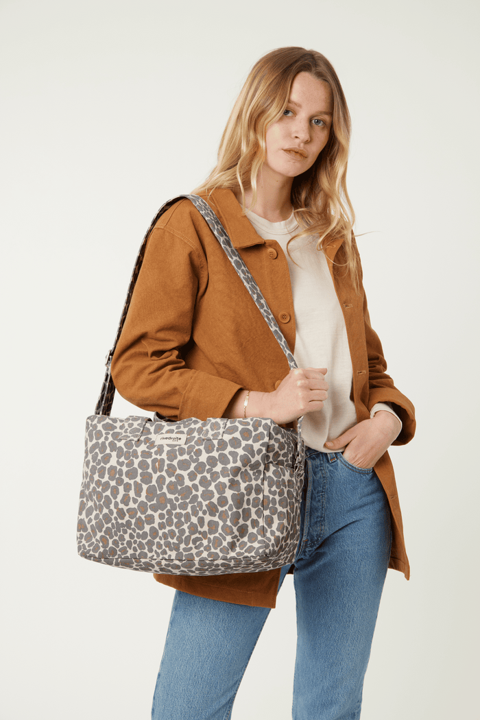 Rive Droite Sauval Le City Bag Polycoton Recyclé Léopard Gris