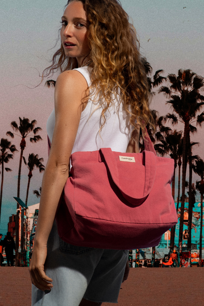 rive droite Sauval le city bag Sergé de coton Melrose Pink