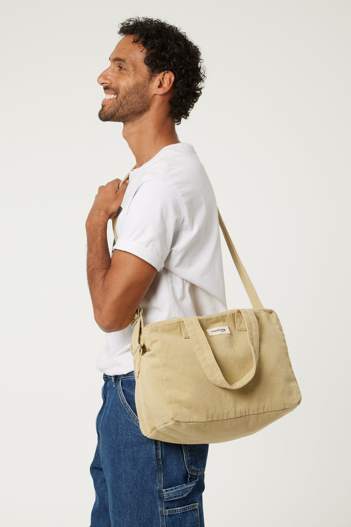 rive droite Sauval le city bag Sergé de coton Santa Monica Beige