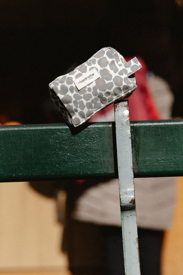 Rive Droite Tournelles La Petite Trousse Polycoton Recyclé Léopard Gris