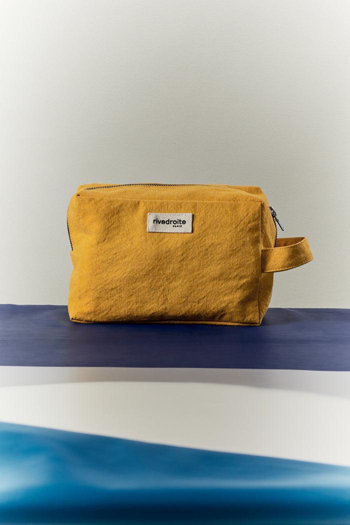 rive droite Tournelles la trousse XL Coton recyclé Moutarde