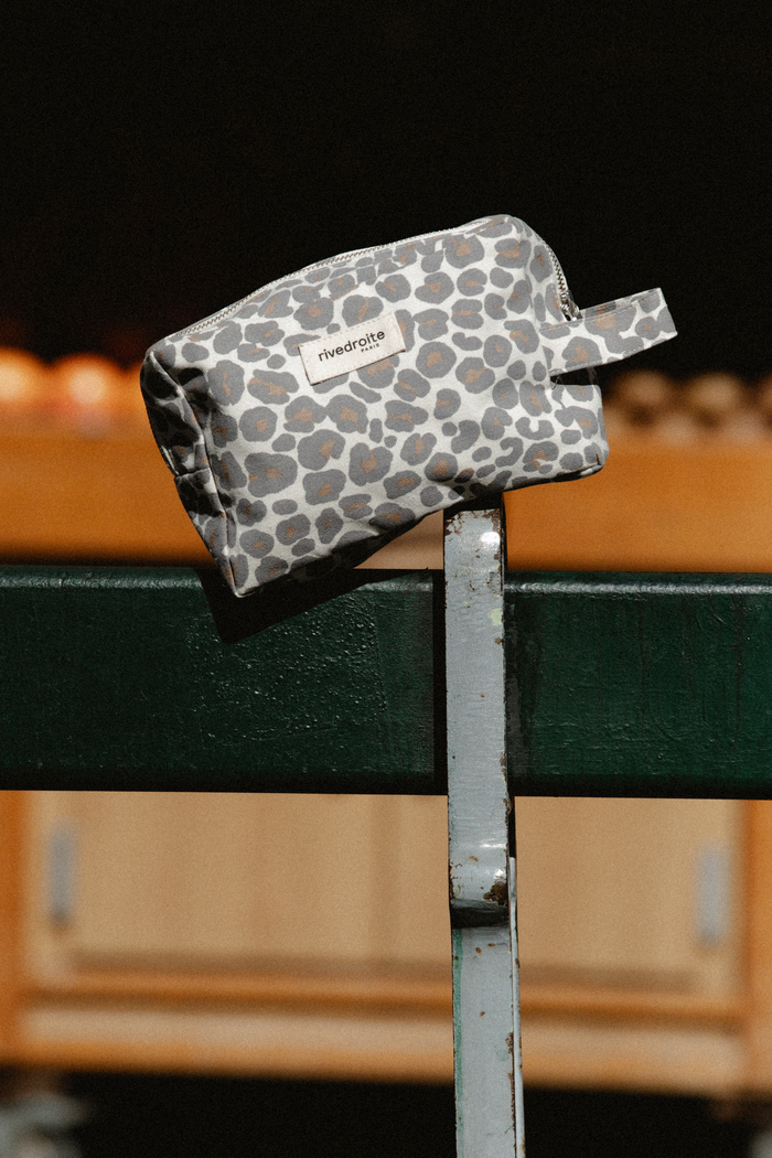 Rive Droite Tournelles La Trousse XL Polycoton Recyclé Léopard Gris