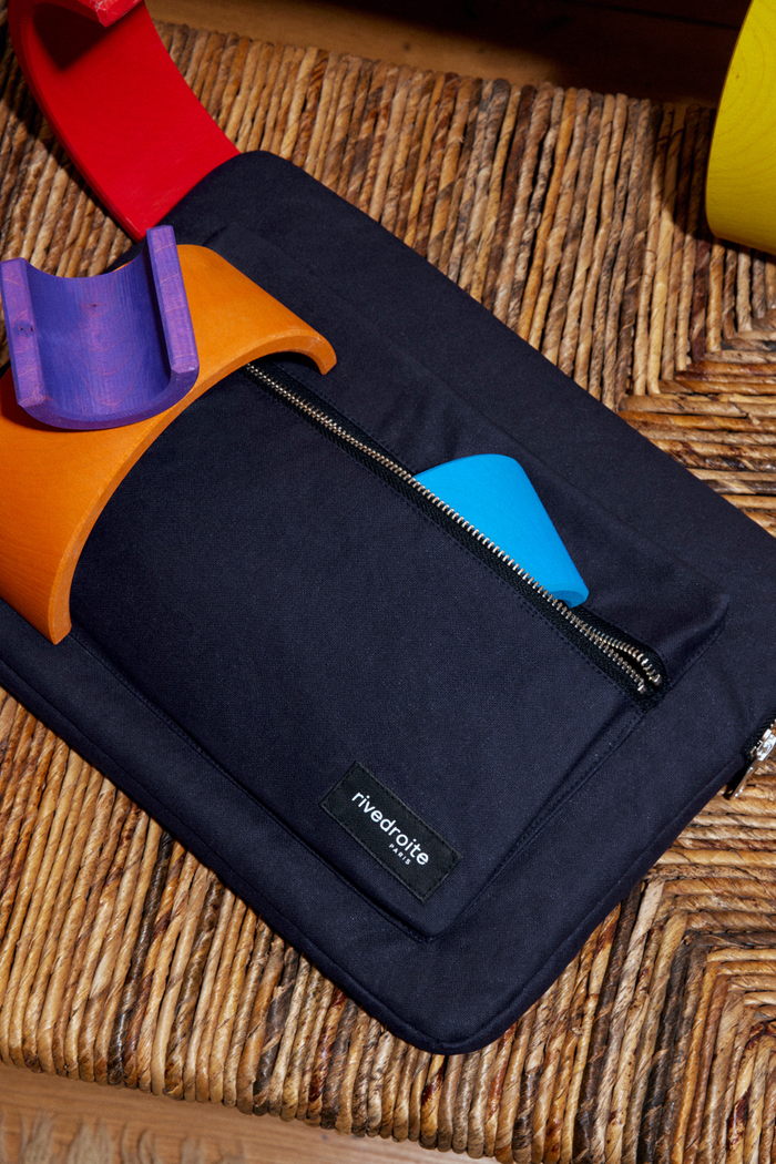 rive droite Vivienne la housse d'ordinateur 13'' Coton recyclé Bleu Marine