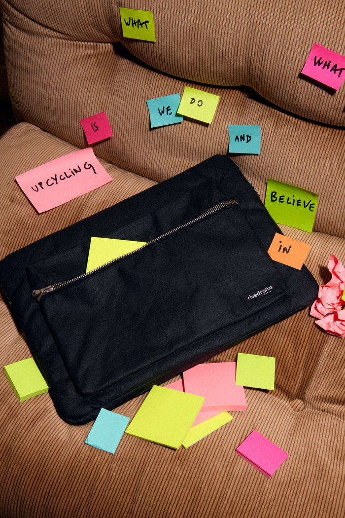 rive droite Vivienne la housse d'ordinateur 15'' Coton recyclé Noir