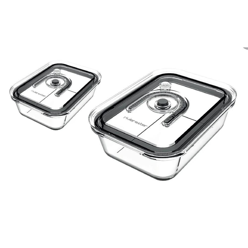 riviera & bar Kit de 2 boîtes en verre de mise sous vide