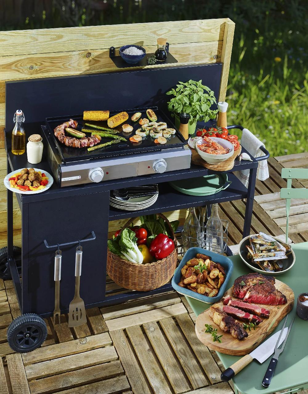 Riviera & Bar Plancha Pro En Fonte émaillée Bi-zone QPL 1060