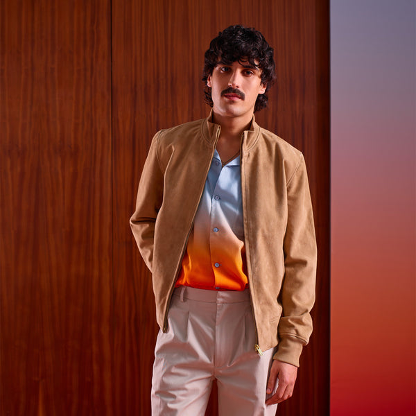 Rivieras Blouson Cuir Zippé Beige Blouson Cuir Zippé Beige