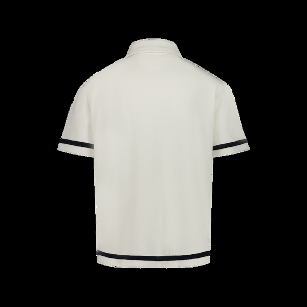 Rivieras Chemise En Éponge Écru À Rayures Marine Chemise En Éponge Écru À Rayures Marine