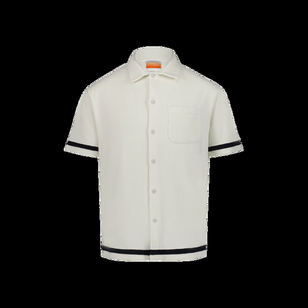 rivieras Chemise En Éponge Écru À Rayures Marine Chemise En Éponge Écru À Rayures Marine