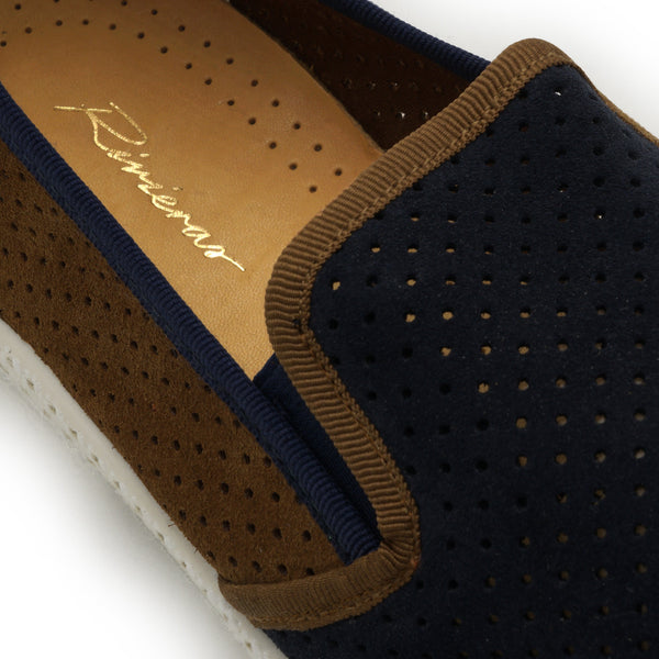 Rivieras Classic Daim Match Marine Marron Classic Daim Match Marine Marron