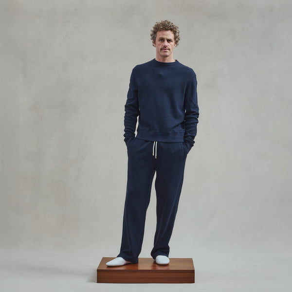 Rivieras Pantalon En Maille Interlock Marine Pantalon En Maille Interlock Marine