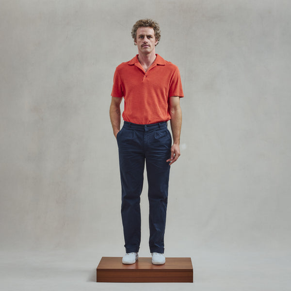 Rivieras Polo à Bouton Orange En éponge Polo à Bouton Orange En éponge