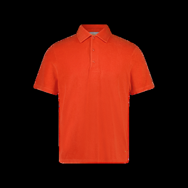 rivieras Polo à Bouton Orange en éponge Polo à Bouton Orange en éponge