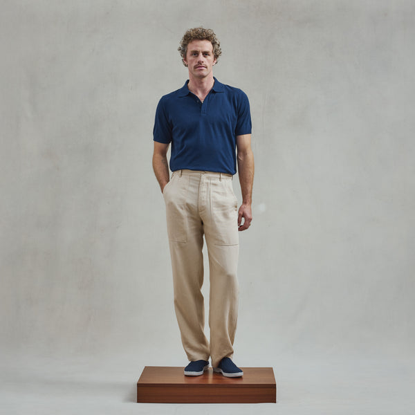 Rivieras Polo Classique En Maille Marine Polo Classique En Maille Marine