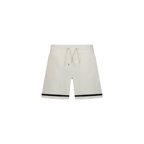 rivieras Short en Éponge Écru à Rayures Marines Short en Éponge Écru à Rayures Marines