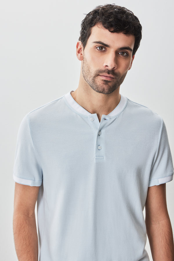 Robert Barakett Henley à Col Baseball Tessio