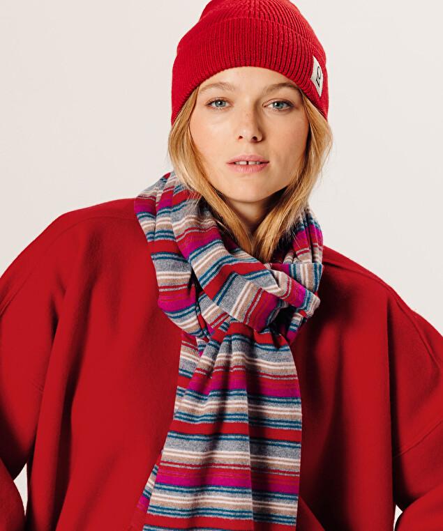 Rodier Bonnet En Laine Mérinos Unisexe OEKO-TEX® Rouge Vermillon