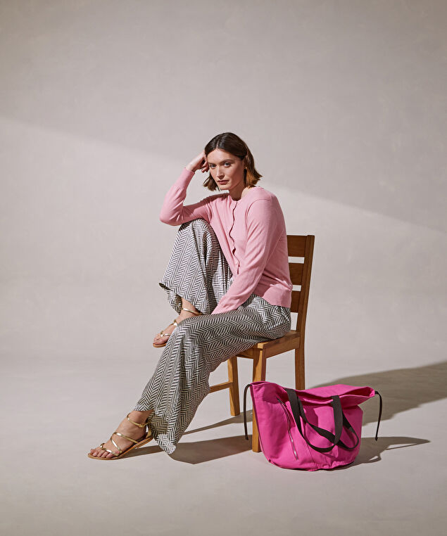 Rodier Cardigan Manches Longues En Cachemire Fi Rose Poudré