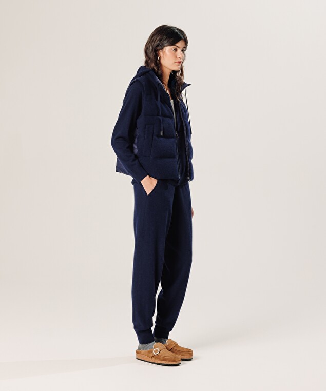 Rodier Doudoune Sans Manches En Cachemire Bleu Marine