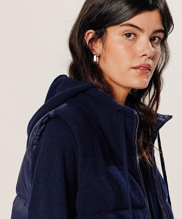 Rodier Doudoune Sans Manches En Cachemire Bleu Marine