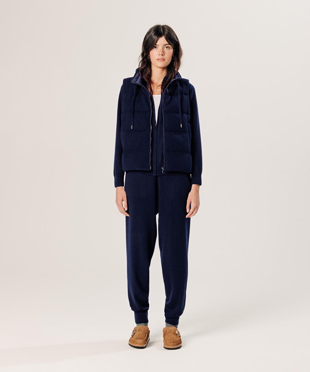 rodier Doudoune sans manches en cachemire bleu marine