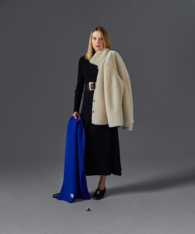 Rodier Écharpe En Laine Mérinos Unisexe OEKO-TEX® Bleu Outremer