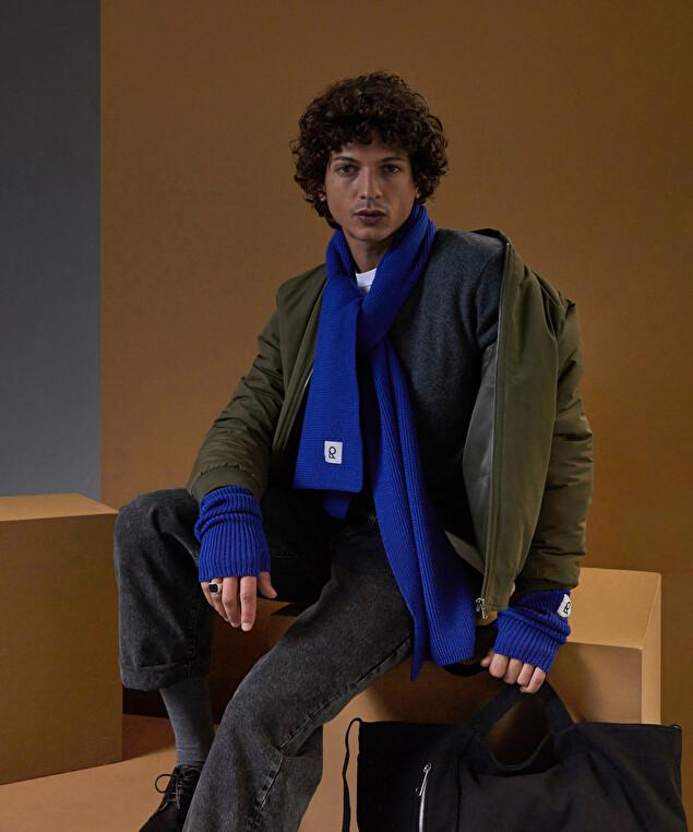 Rodier Écharpe En Laine Mérinos Unisexe OEKO-TEX® Bleu Outremer