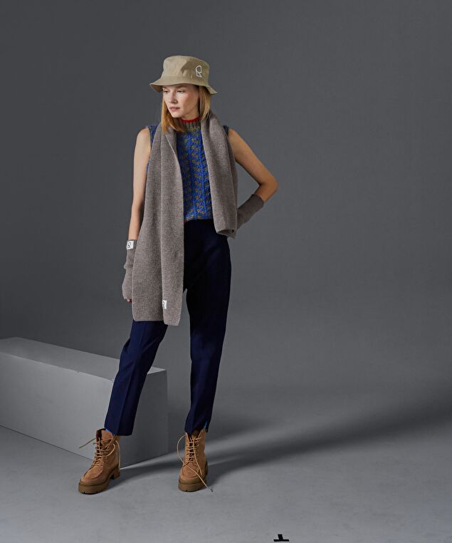 Rodier Écharpe En Laine Mérinos Unisexe OEKO-TEX® Marron Taupe