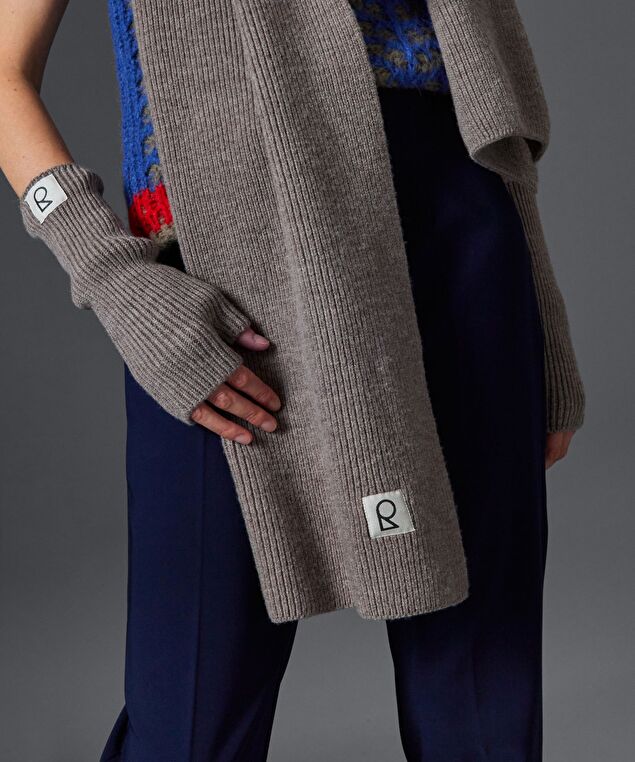 Rodier Écharpe En Laine Mérinos Unisexe OEKO-TEX® Marron Taupe