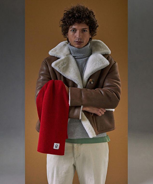 Rodier Écharpe En Laine Mérinos Unisexe OEKO-TEX® Rouge Vermillon