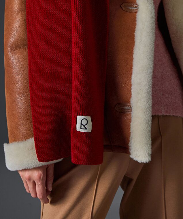 Rodier Écharpe En Laine Mérinos Unisexe OEKO-TEX® Rouge Vermillon