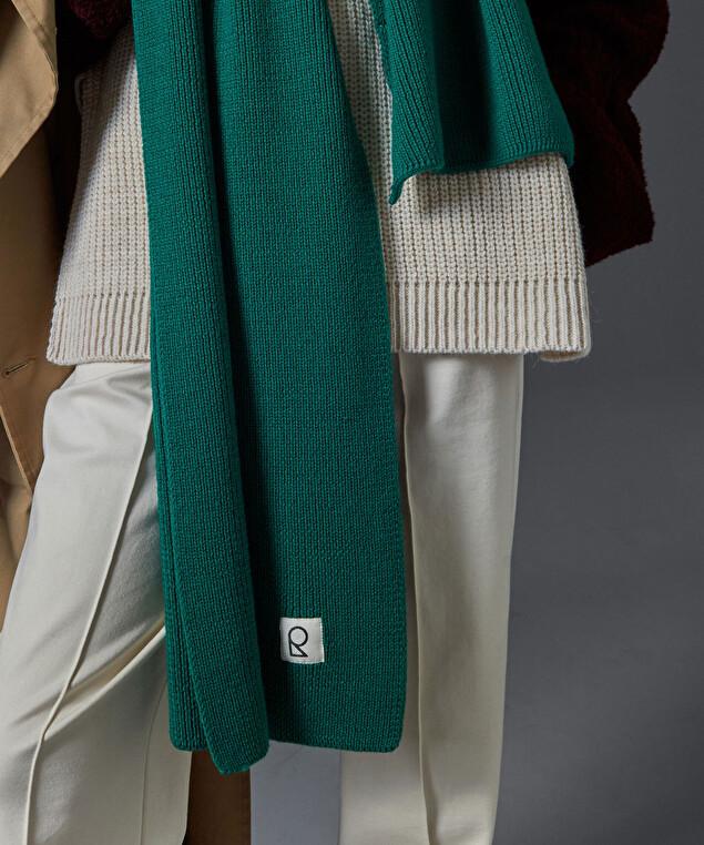 Rodier Écharpe En Laine Mérinos Unisexe OEKO-TEX® Vert Bouteille