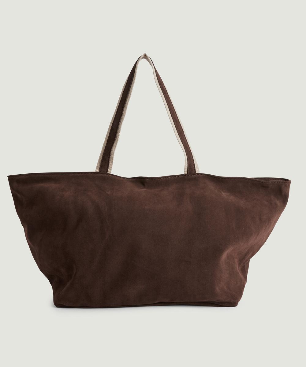 rodier Grand sac cabas Lou en cuir velours marron foncé