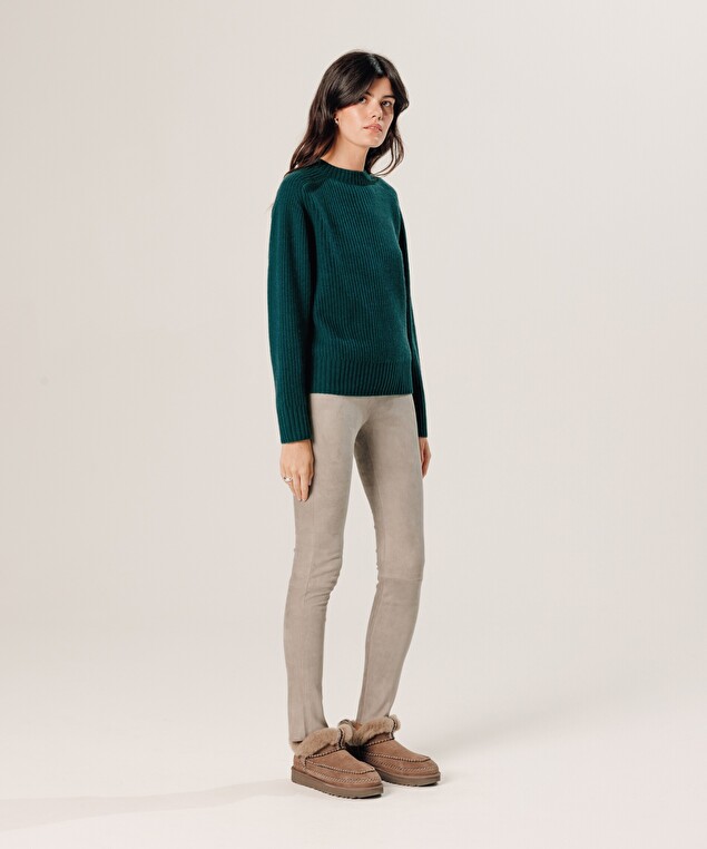 Rodier Legging En Peau D'agneau Stretch Gris Souris