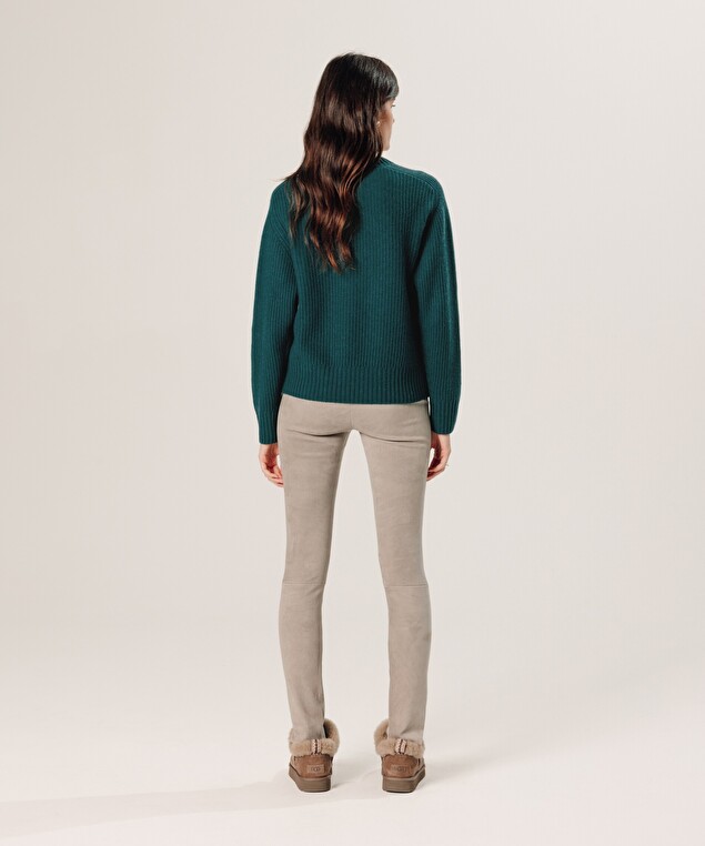 Rodier Legging En Peau D'agneau Stretch Gris Souris