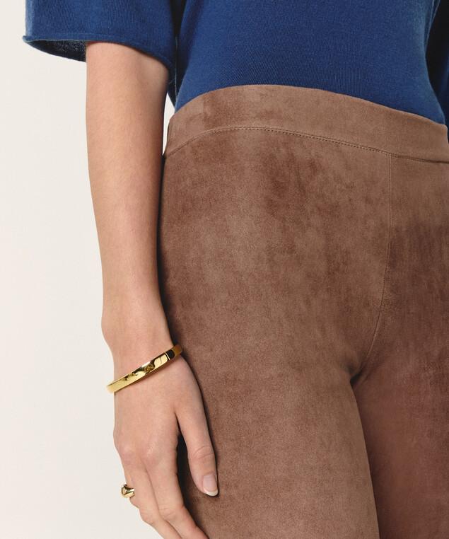 Rodier Legging En Peau D'agneau Stretch Marron Glacé