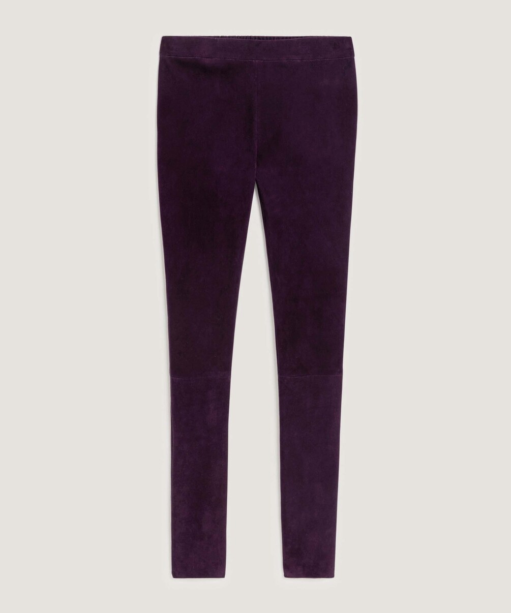 rodier Legging en peau d'agneau stretch violet foncé
