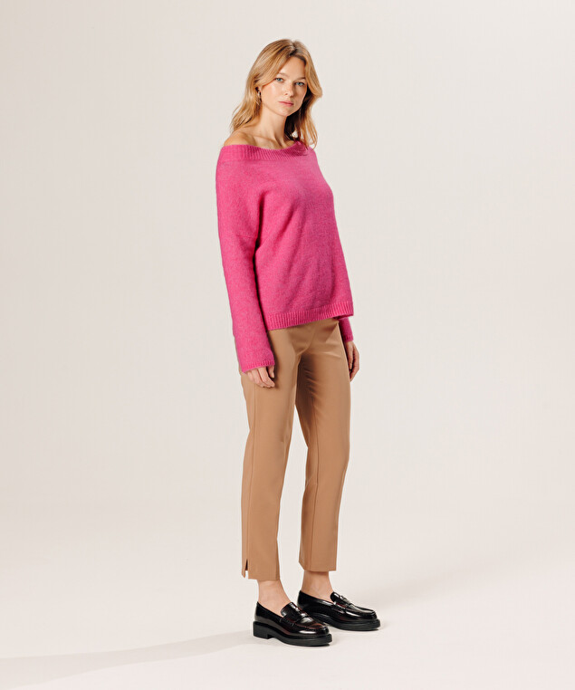 Rodier Pantalon Cigarette Taille Haute Marron Camel