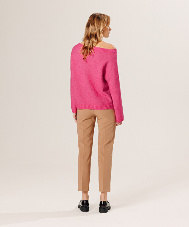 Rodier Pantalon Cigarette Taille Haute Marron Camel