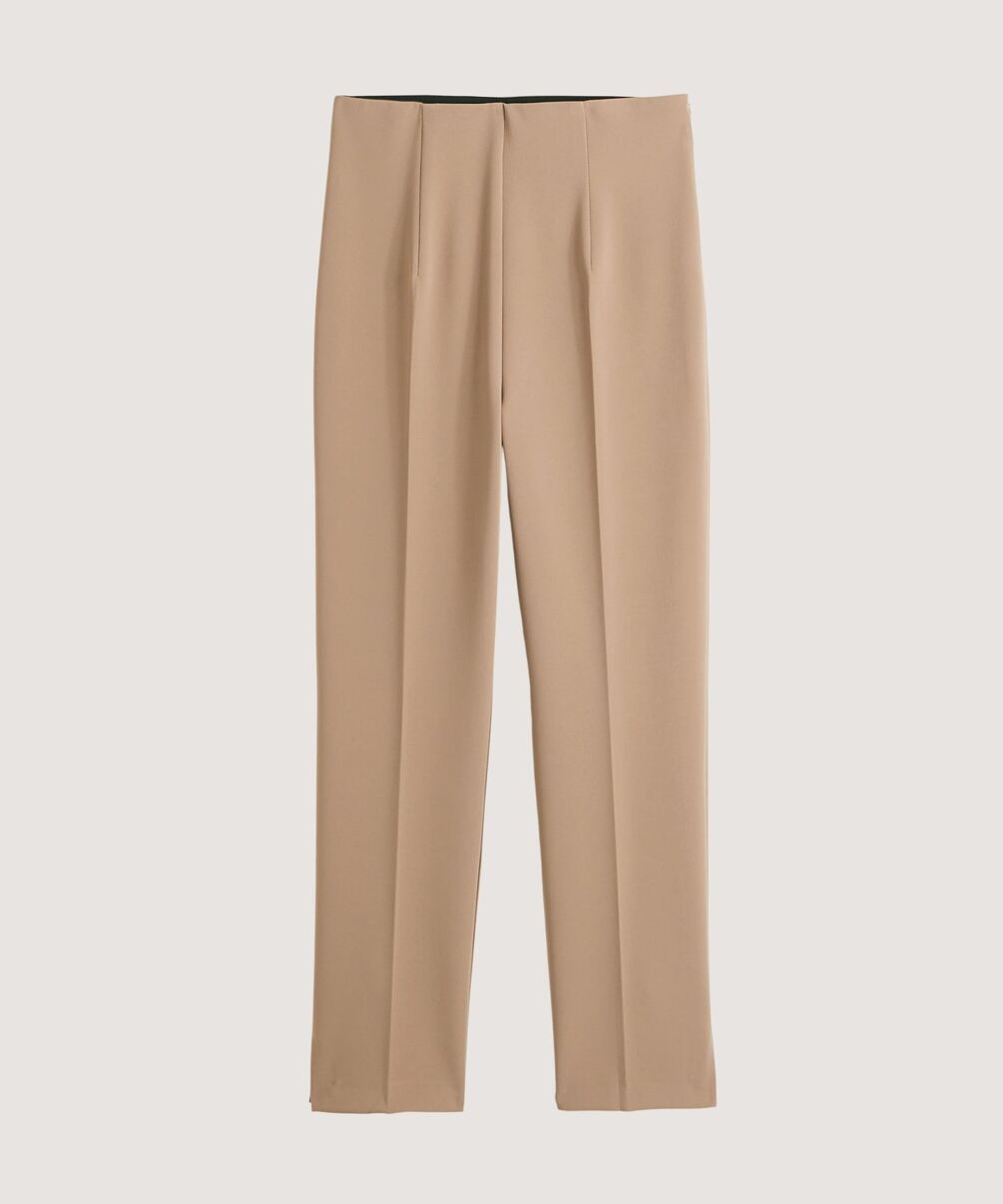 rodier Pantalon cigarette taille haute marron camel