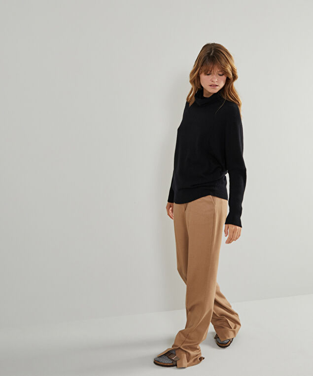 Rodier Pull Col Montant Oversize En Cachemire 4 Fils Noir