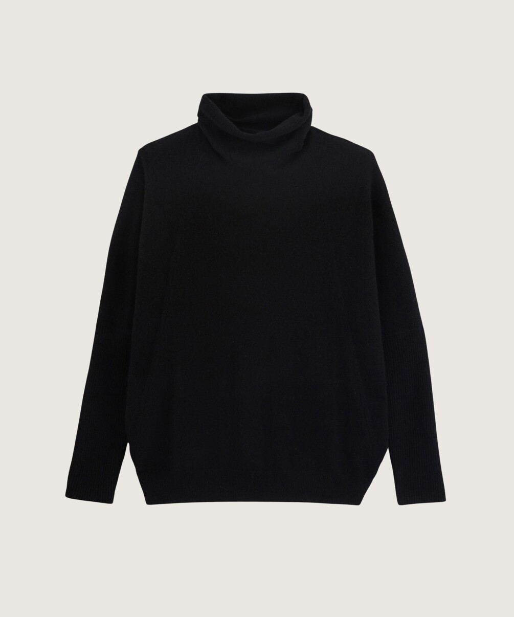 rodier Pull col montant oversize en cachemire 4 fils noir